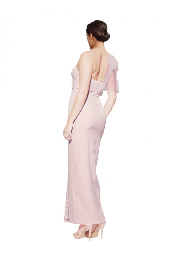 Discount Sleeveless Pink Low Back Sheath One Shoulder Prom Dress Canada