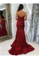 Discount Sleeveless Burgundy Sheath Sweetheart Prom Dress Canada