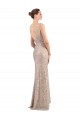 Discount Sleeveless Silver Low Back Sheath V-Neck Prom Dress Canada