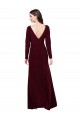Discount Long Sleeves Burgundy Gold V-Back Sheath V-Neck Prom Dress Canada