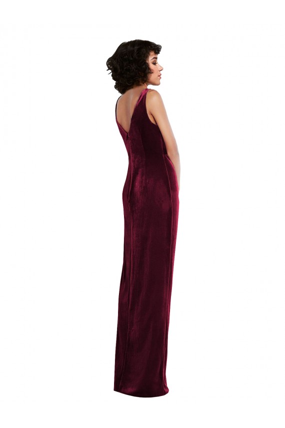 Discount Sleeveless Burgundy Sheath V-Neck Prom Dress Canada