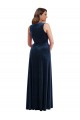 Discount Sleeveless Dark Navy Sheath V-Neck Plus Size Formal Prom Dress Canada