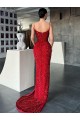 Discount Sleeveless Red Sheath V-Neck Prom Dress Canada