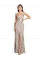 Discount Sleeveless Silver V-Back Sheath V-Neck Prom Dress Canada