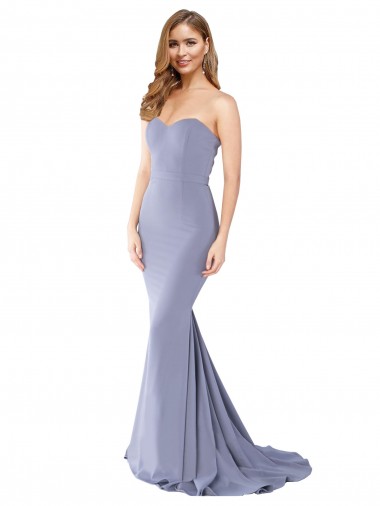 Discount Sleeveless Smoke Blue Low Back Mermaid Sweetheart Prom Dress Canada