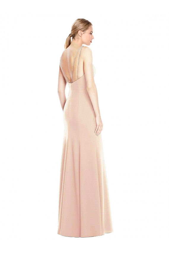 Discount Sleeveless Nude Open Back Trumpet Bateau Neck Prom Dress Canada