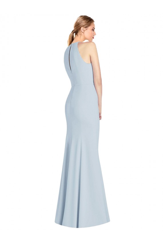Discount Sleeveless Light Sky Blue Keyhole Back Trumpet Halter Neck Prom Dress Canada
