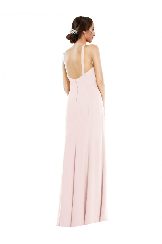 Discount Sleeveless Pink Low Back Trumpet Halter Neck Prom Dress Canada