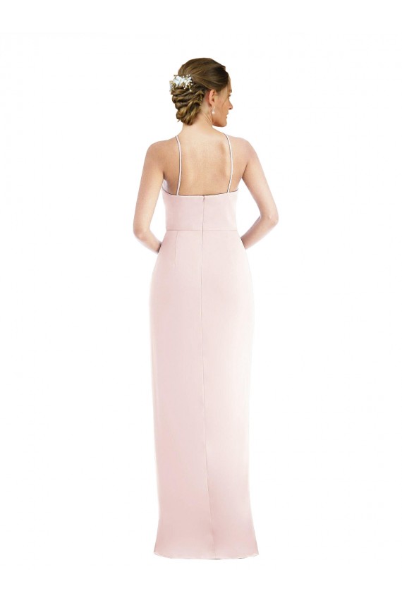 Discount Sleeveless Pink Trumpet Halter Neck Prom Dress Canada