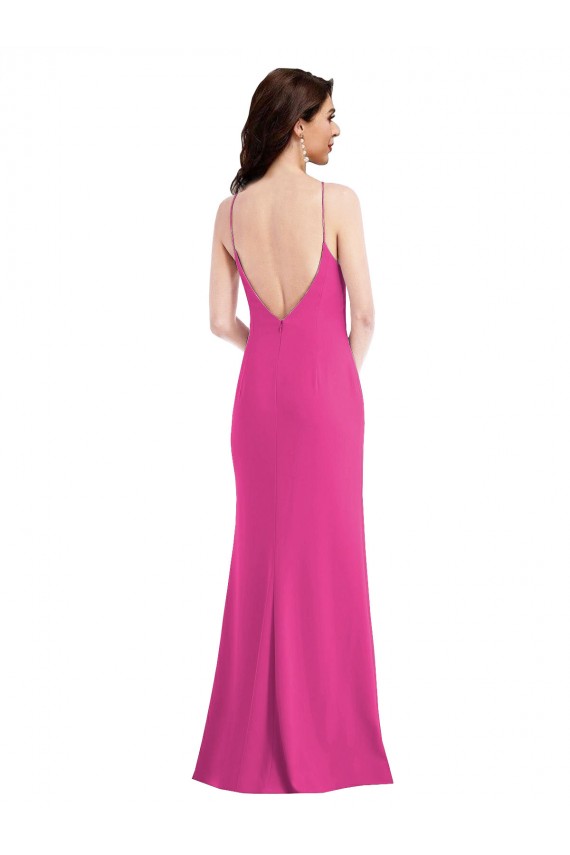 Discount Sleeveless Fuchsia Open Back Trumpet Halter Neck Prom Dress Canada