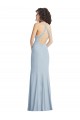 Discount Sleeveless Light Sky Blue Criss Cross Back Trumpet Halter Neck Prom Dress Canada