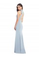 Discount Sleeveless Light Sky Blue Open Back Trumpet Bow Neck Prom Dress Canada