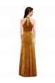 Discount Sleeveless Gold Keyhole Back Trumpet Halter Neck Prom Dress Canada