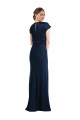 Discount Cap Sleeves Dark Navy Keyhole Back Trumpet Off the Shoulder Prom Dress Canada
