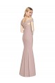 Discount Sleeveless Dusty Pink Criss Cross Back Trumpet Off the Shoulder Prom Dress Canada