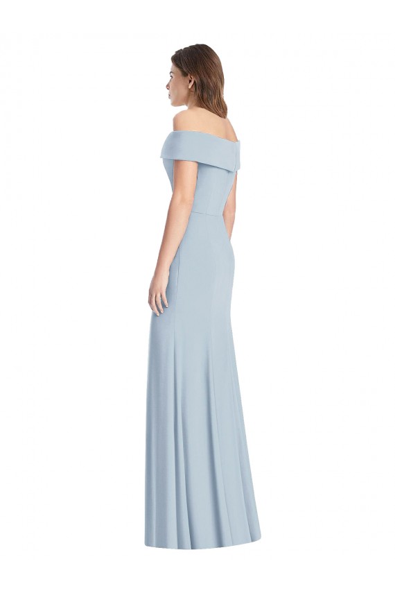 Discount Sleeveless Light Sky Blue Trumpet Off the Shoulder Stretch Crepe Prom Dress Canada