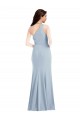 Discount Sleeveless Light Sky Blue Long Trumpet One Shoulder Stretch Crepe Prom Dress Canada