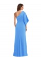 Discount Bell Sleeves Peacock Blue Trumpet One Shoulder Prom Dress Canada