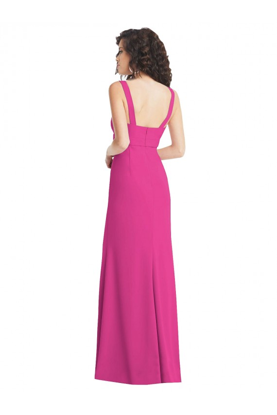 Discount Sleeveless Fuchsia Low Back Trumpet Square Neck Prom Dress Canada