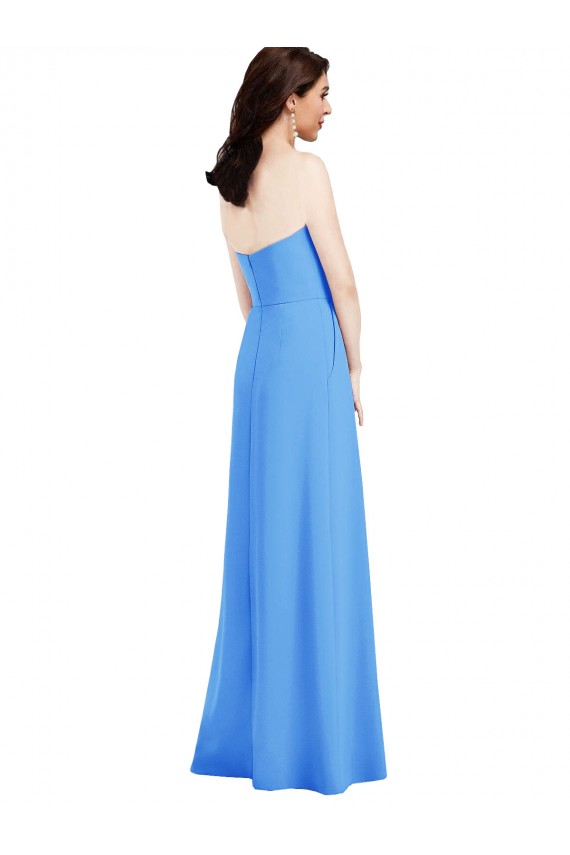 Discount Sleeveless Peacock Blue Low Back Trumpet Strapless Prom Dress Canada