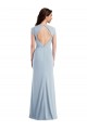 Discount Cap Sleeves Light Sky Blue Open Back Trumpet Prom Dress Canada