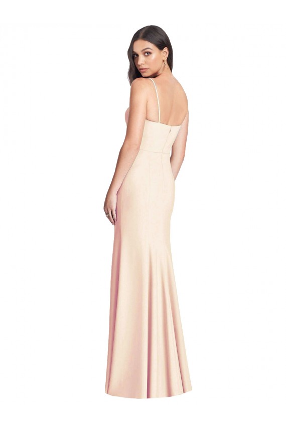 Discount Sleeveless Nude Trumpet Spaghetti Straps Prom Dress Canada