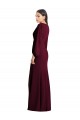 Discount Puff Sleeves Burgundy Gold Trumpet V-Neck Prom Dress Canada
