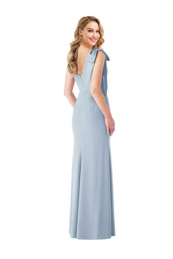 Discount Sleeveless Light Sky Blue V-Back Trumpet V-Neck Prom Dress Canada