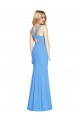 Discount Sleeveless Peacock Blue Keyhole Back Trumpet V-Neck Prom Dress Canada