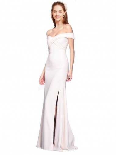 Discount Sleeveless White Mermaid Off the Shoulder Prom Dress Canada