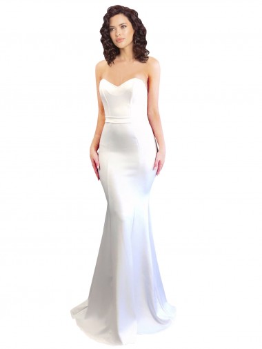 Discount Sleeveless White Low Back Mermaid Sweetheart Prom Dress Canada