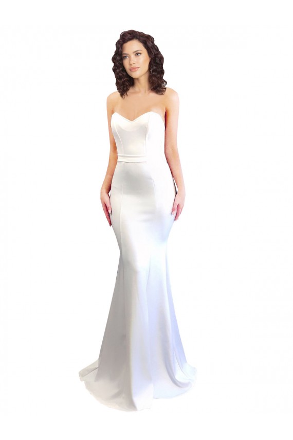 Discount Sleeveless White Low Back Mermaid Sweetheart Prom Dress Canada